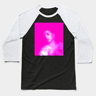 Beautiful girl, her skin made from particles, glowing. Bright pink. Soft and beautiful. Baseball T-Shirt